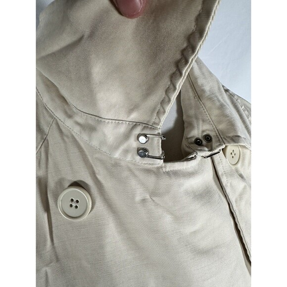 GUESS Button Double Breasted Ivory Trench Coat Women's Size Small - Picture 3 of 8